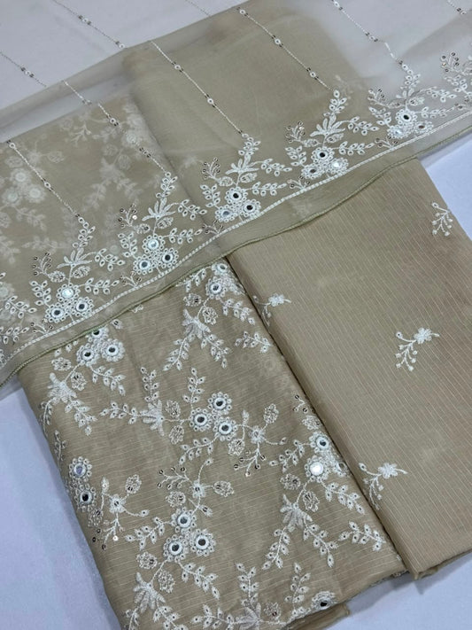 Bareeza lawn 3pc Pani Work