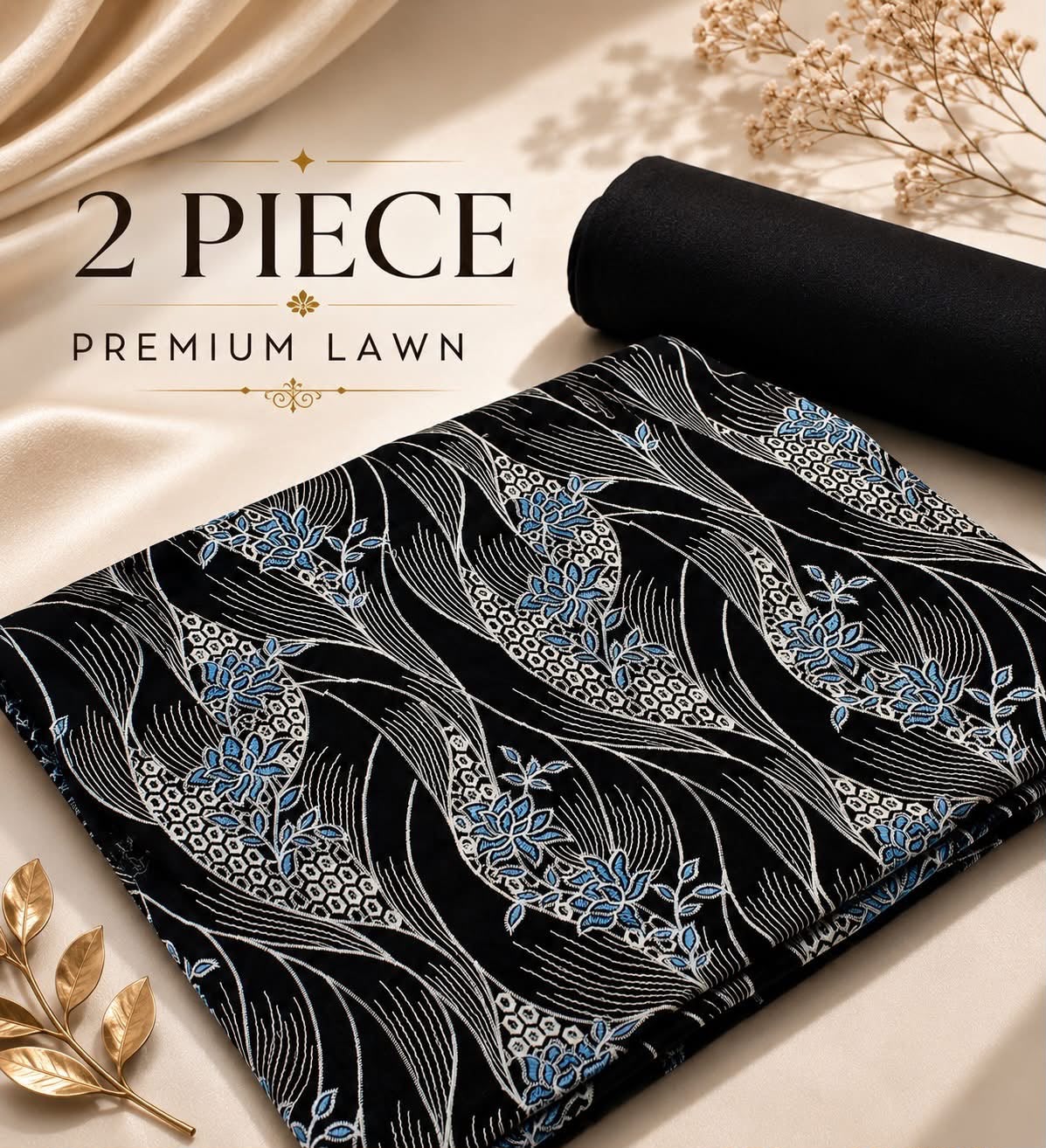 Bareeze 2pc lawn (Black)