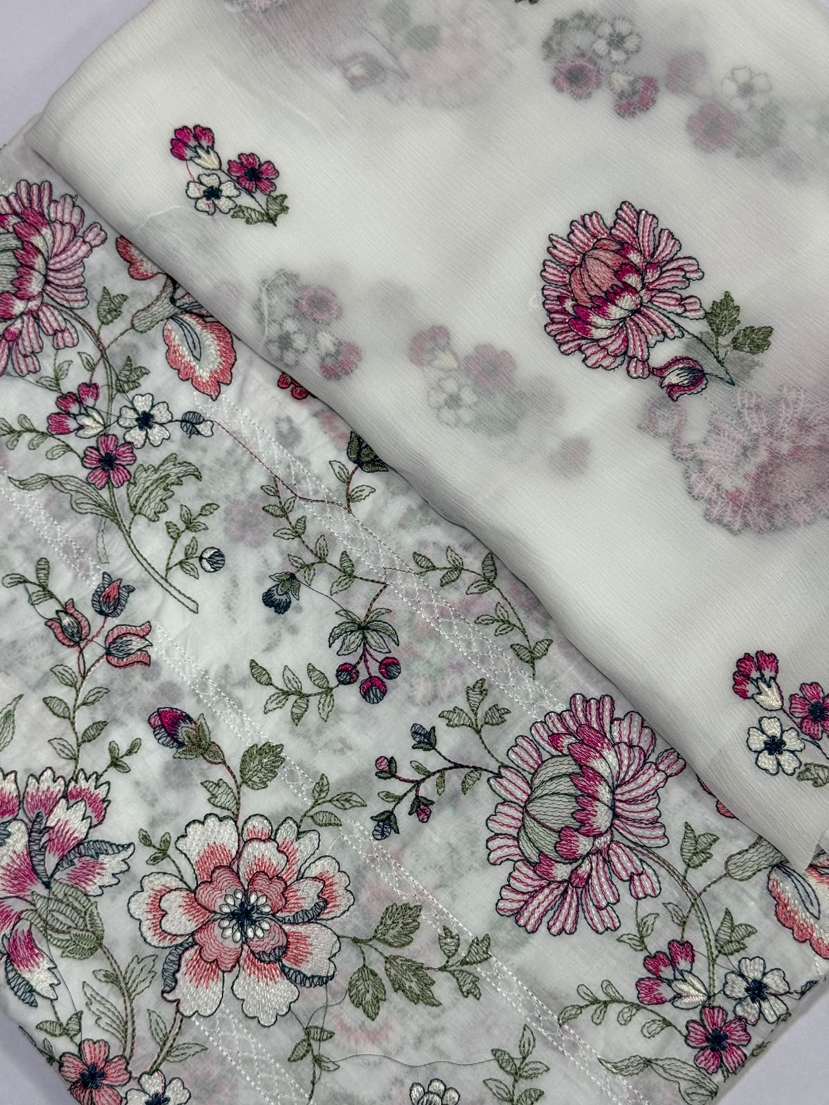 Bareeza peach lawn 3 (White)